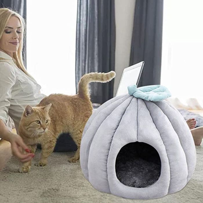 Домик лежанка для кота спальное место питомцев, мягкие места для кошек и собак утепленный домик для кошки